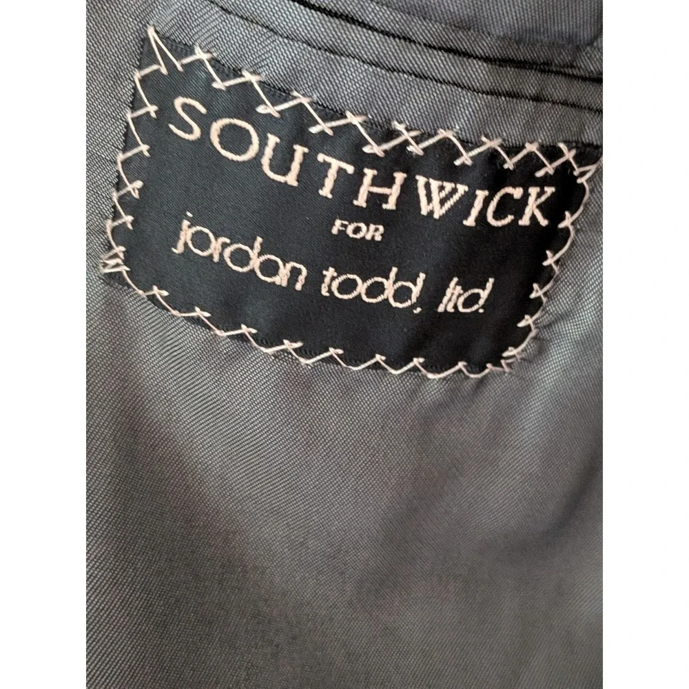 Southwick Mens Gray Micro Check 3 Button Sport Coat Blazer USA Made 39 Reg